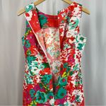 Alyx Size 10 Abstract Watercolor Floral Formal High Neck Modest Mini Dress Tank Red Photo 3