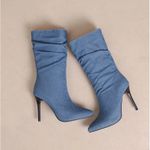Stylish Blue Stiletto Heel Boots Size 7.5 Photo 2