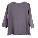 Ann Taylor Blouse Womens M Purple Boat Neck 3/4 Sleeve Knit Quiet Luxury Modest Photo 2