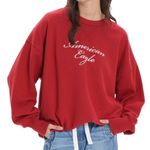 American Eagle oversized fleece graphic crew neck sweatshirt Photo 0