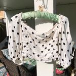 ZARA CROPPED POLKA DOT RUCHED BLOUSE TOP S Photo 2