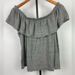 Current/Elliott ‎ Gray Convertible Off the Shoulder One Shoulder Ruffle Top Photo 2