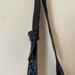 Vintage SHARIF Reptile Embossed Cross Body Shoulder Bag Black Photo 6