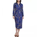 L'Agence L’Agence Raelynn Shirt Dress in Indigo Gold, NWT, Size XS Photo 3