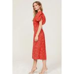 ROTATE Jacquard Red Floral Puff Sleeve Corset Open Back Cocktail Dress (No Size) Size undefined Photo 5