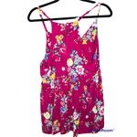 Torrid  Hot Pink Floral Print Zip Up Sleeveless Flowy Tank Top Blouse Size 00 Photo 2