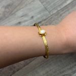 Vintage gold bangle bracelet with stone Photo 0
