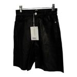 frame denim Frame High Rise Black Lamb Leather Bermuda Shorts Size 25 New Photo 4