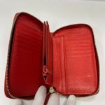 Gucci Red Leather Zip Around Wallet - Preowned Photo 6