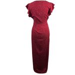 Amuse Society Dress Women S Red Polka Dot Maxi Slit Cap Sleeve Zip Wedding Guest Photo 1