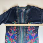 DR2 Womens Floral Kimono Sz S/M Multicolor Open Front Boho‎ Colorful Lightweight Blue Photo 9