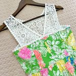 Lilly Pulitzer NWOT Raegan Hibiscus Stroll Print Lace Inset Fit & Flare Dress Photo 8