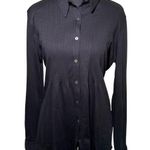 L.L. Bean Black Fitted Long Sleeve Button Down Shirt Size M Photo 0