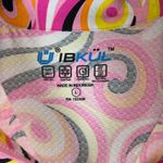 IBKUL Women's Pink Swirl Print Short Sleeve Half Zip Golf Polo‎ Shirt Large Photo 2