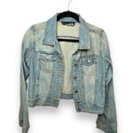 Chetta B | Vintage Light Wash Distressed Denim Jacket w/ Silver Buttons Medium Photo 4