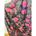 Hutch  Black Purple Floral Lace Skirt V-Neck Plunging High-Low Dress Size 4 Photo 6