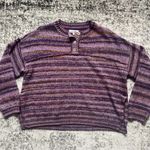Cleo + Wolf Space Dye Henley Sweater Purple Size Medium Purple Photo 0