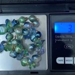 Vintage LAGUNA Blue/Green Faceted AB Crystal and Faux Pearl Choker Necklace Photo 10