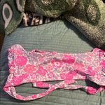 Beach Bunny NWOT  Tula Pink and Purple Floral Bandeau Top Medium Beach Resort Photo 1