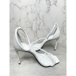 Schutz ‎ Sandals Womens Size 10B White Leather Open Square Toe Stiletto Heel Photo 4