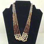 3 Ladies Necklaces ~ EVA POLIN ~ Silver & Long Stones ~ Brown Beads 4 Strand Photo 2