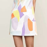 Alice + Olivia  Clyde Colorful Abstract Geo Collage Mini Shift Dress Size 0 Photo 0
