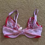 Victoria's Secret  Tease Mesh Red and Pink Lace Bra Photo 3