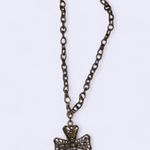 Unisex Men Women Grunge Steampunk Goth Cross pendant Chunky Chain Necklace Gold Photo 1