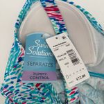 Swim Solutions Tankini Top Size 8 'Fits Up to a D Cup' Triple Tier NWT Blue Photo 3