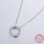 Sterling Silver 925 Round Hearts Necklace Photo 4