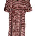 Hache Houndstooth Wool Blend Tweed Cape Dress Size 40/4 Made in Italy Academia Black Photo 0