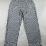 Old Navy Light Gray Striped Linen Blend High Rise Straight Leg Lounge Pant M Photo 0