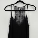 Chelsea28  Womens Black Satin Lace Back Spaghetti Strap Slinky Maxi Dress Medium Photo 2