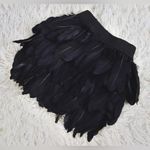 Finesse Feather Skirt black mini zippers Feather satin waist band Small Photo 1