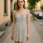 Old Navy White Floral Spaghetti Strap Women Dress Medium Cottagecore Fairy Boho Photo 1