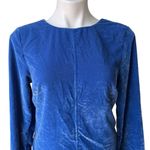 Free People NWT,  Chelsey Mini Dress Blue Velvet Open Back Bell Sleeves, Sz S Photo 9