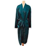 Victoria's Secret VICTORIA’S SECRET Vintage Gold Label Teal Green Long Satin Bathrobe Size M/L Photo 2