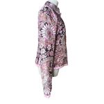 Silkland Womens Jacket 100% Silk Paisley Blazer Boho Floral Pink Lined Size S Photo 4
