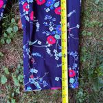 St John's Bay Floral Capri Pants Size 8 Navy Blue Red Blue Flowers‎ Photo 4