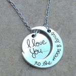 Silver Tone I Love You To The Moon Necklace Photo 0