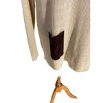 Soft Surroundings  Patch Pocket Sweater Cream Size 1X Neutral Coastal Beach Boho Photo 7