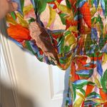 Dress Forum  open back puff sleeve Floral Multicolor Maxi Dress size M Photo 6