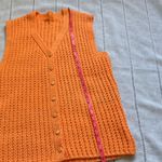 Handmade Vibrant Orange Women's Knit Vest Photo 8