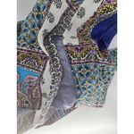 Chico's Small 0 Floral Patchwork Cardigan Womens 100% Linen Open Front Long Photo 3