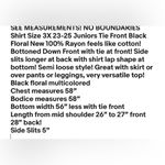No Boundaries  Shirt Size 3X 23-25 Juniors Tie Front Black Floral New Photo 8