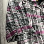 Odyn small purple plaid waterproof zipper top jacket shirt w/belt pockets Photo 9
