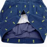 J.Crew  Basketweave Cotton Mini Skirt Navy Blue Pineapple Print A0111 Size 0 Photo 5