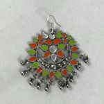 Neon Orange & Yellow Star Bell Charm Earrings Photo 0