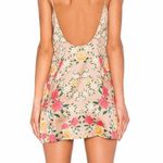 NBD Revolve Floral Tan Satin Frieda Mini Dress Photo 1