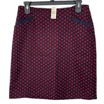Talbots NWT Wool Blend Pencil Navy Blue Red Polka Dot Skirt Size 6P Petite Photo 1